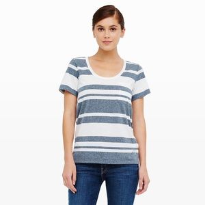Club Monaco Kari Stripe Grey XS Tee New